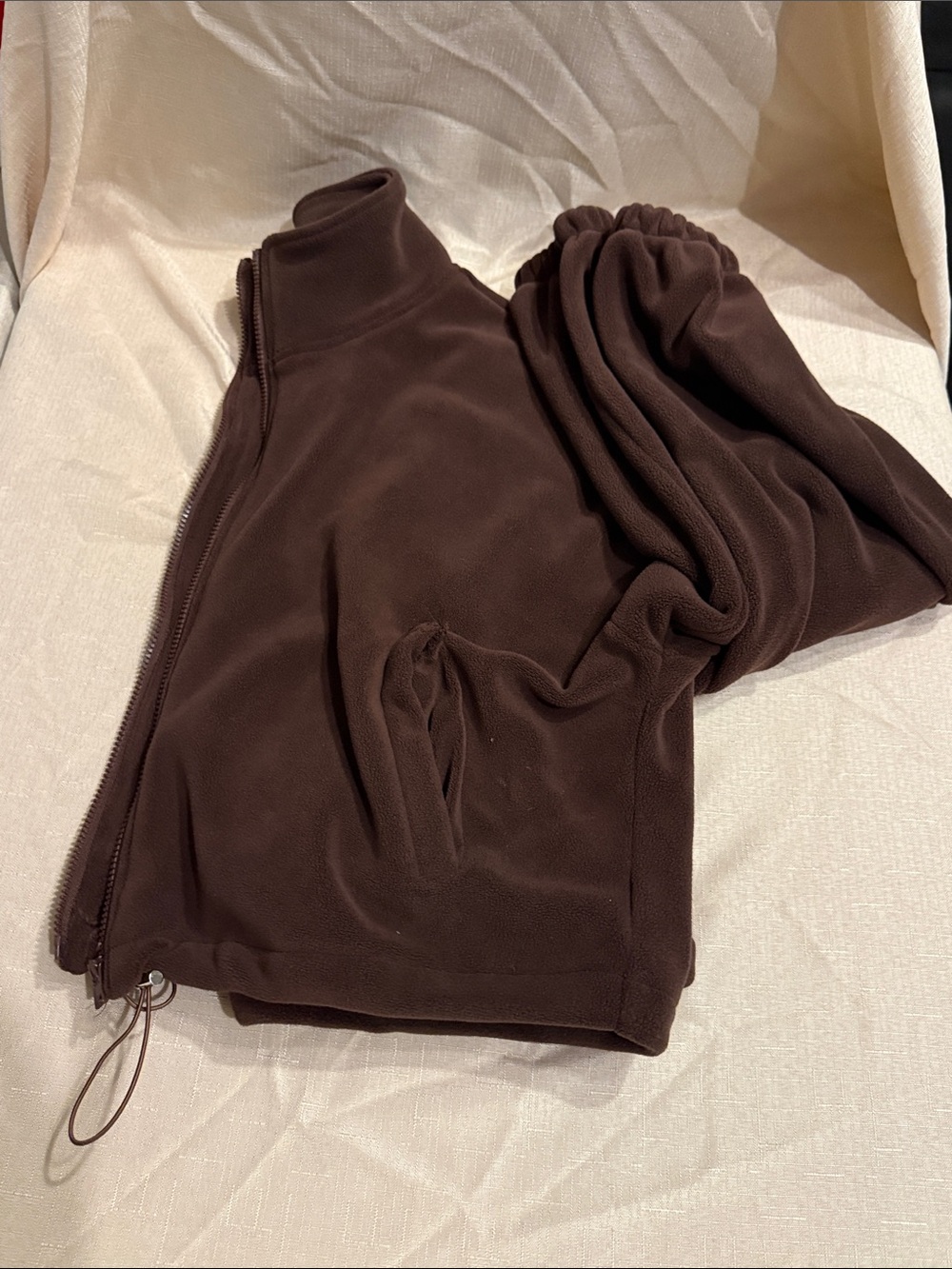 Brown Zippered Fleece Jacket